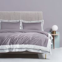 北欧良品 60支长绒棉床上四件套 小边织带工艺款精致刺绣