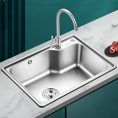 欧琳304不锈钢水槽单槽龙头套餐厨房家用洗菜篮洗碗盆