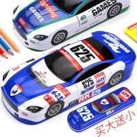 喻娄文具盒男小学生幼儿园儿童汽车铁质男孩男童双层铁盒1-3年级创意铅笔盒铁皮马口铁笔盒批发带乘法口诀表文具盒