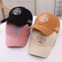 喻娄春款儿童棒球帽韩版条纹小格刺绣字母男女孩鸭舌帽户外太阳帽帽子