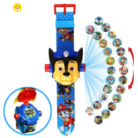 真智力儿童投影手表玩具男女孩幼儿宝宝卡通发光公主蜘蛛版电子表 阿奇(翻盖手表) 多送2套备用电池动漫