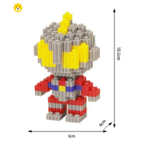 真智力儿童积木拼装玩具益智男女孩智力开发小颗粒高难度 灰银 奥特曼动漫