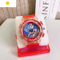 真智力儿童手表赛罗迪迦幼儿学生闪灯礼物男孩玩具卡通发光电子表 迪迦奥特曼红色 时间+闪灯动漫