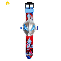 真智力发光儿童手表玩具投影卡通电子表男女幼儿园礼物发射器 3D奥特曼红表带投影动漫