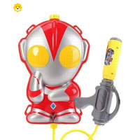 真智力儿童玩具喷水枪卡通背包式抽拉式恐龙呲男少女孩子的网红滋 Q版奥特曼2L(水枪随机) 标准配置动漫