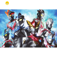 真智力木质拼图儿童益智6岁300/500片送相框泰罗迪迦雷欧生日礼物 乳白色 120片送框+图1动漫