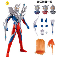 真智力赛罗终极铠甲形态关节超可动人偶月日冕闪耀模型玩具 升级终极赛罗带盔甲光线 18关节可动动漫