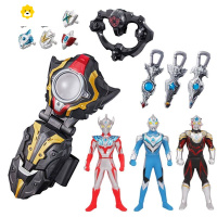 真智力托雷基亚之眼玩具旗舰店变身器泰迦赛罗眼镜dx人偶 泰迦变身器6戒指+三人偶动漫