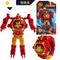 真智力变身手表玩具儿童变形投影电子男生男孩金刚礼物 投影版钢铁侠动漫