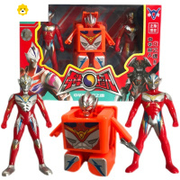 真智力奥特面奥特蛋龙方便面一键变形盒杯玩具赛罗杯面 随机一个战+2超人 礼盒包装动漫