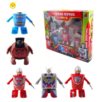 真智力奥特面奥特蛋龙方便面一键变形盒杯玩具赛罗杯面 杯面奥特曼礼盒5件套(颜色更新动漫