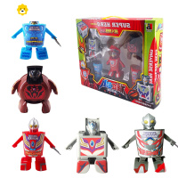 真智力英雄面方便面一键变形盒杯玩具赛罗杯面通变金刚 杯面奥特5件套(颜色更新 礼盒动漫