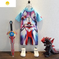 真智力儿童泳衣衣服男孩夏装迪迦赛罗泽塔宇宙英雄男童泳装连体衣 迪迦奥特曼 120cm动漫
