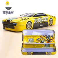 喻娄男生铅笔男童文具多层笔盒女小学生男孩马口铁汽车一年级铁质盒金刚铁盒三层铁皮多功能幼儿园变形儿童文具盒