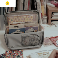 喻娄可站立笔袋HACO收纳包可手提包中包证件包学生用大容量文具袋女简约复古多功能文具盒日系文具