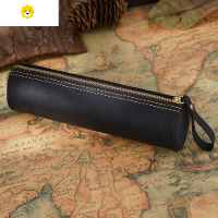 喻娄原创手工复古疯马皮文艺青年笔袋笔盒大容量拉链文具笔套收纳