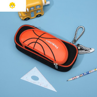 喻娄网红运动笔袋男小学生炫酷篮球铅笔盒双层儿童文具盒初中文具袋