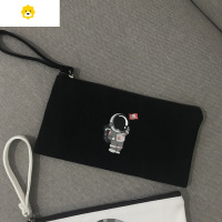 喻娄个性创意宇航员星球印花情侣款男女大容量笔袋简约帆布文具袋收纳