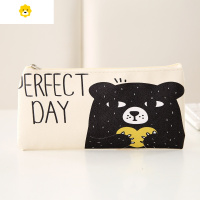 喻娄彩虹糖日韩创意卡通四角帆布笔袋 学生文具盒学习用品铅笔盒