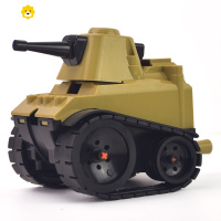 喻娄积木拼装酷酷的坦克铅笔机锻炼孩子动手能力创意个性文具进笔儿童多功能削笔刀组装卷笔刀摆件男孩奖品 沙漠黄