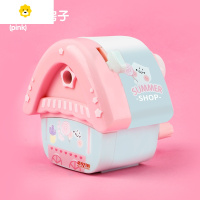 喻娄小学生削笔器儿童卡通削笔刀转笔女孩可爱卷笔刀钻笔旋笔铅笔刨笔剥笔车笔机手摇手动削铅彩铅小型便携式 夏日小屋 粉色[