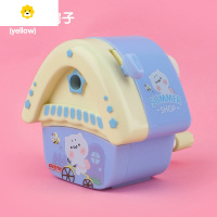 喻娄小学生削笔器儿童卡通削笔刀转笔女孩可爱卷笔刀钻笔旋笔铅笔刨笔剥笔车笔机手摇手动削铅彩铅小型便携式 夏日小屋 黄色[