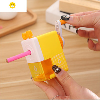 喻娄小学生铅笔刀削笔器创意卡通转笔刀卷笔器方形手摇刨笔机学习用品 黄色款