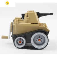 喻娄拼装坦克 挖掘机削笔器儿童铅笔刀手摇挖土车多功能卷笔刀转笔刀 坦克沙漠黄