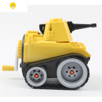 喻娄拼装坦克 挖掘机削笔器儿童铅笔刀手摇挖土车多功能卷笔刀转笔刀 坦克工程黄