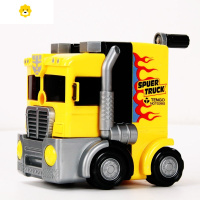 喻娄男生小学生卡车造型卡通手摇卡车创意男孩款削笔器儿童文具 3063(卡车)黄色