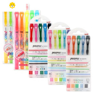 喻娄烟灰色ui三菱透视荧光色笔可视窗双头学生用手账荧光标记彩色记号笔propus划重点文具旗舰店绿蓝is简约儿童笔