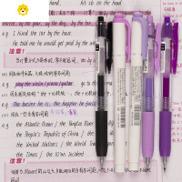 喻娄JJ15按动中性笔荧光笔少女心网红颜控手账复古推荐做笔记专用彩色水笔紫色粉色系日系文具儿童笔