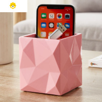 喻娄is笔筒创意化妆刷收纳桶办公室北欧个性简约桌面摆件女书桌文具 笔筒(樱桃红)