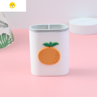 喻娄桌面摆件卡通笔筒创意时尚可爱韩国小学生文具女is北欧高中小清新简约笔桶办公室多功能双格笔桶化妆收纳盒 橙子