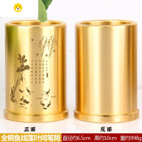 喻娄铜笔筒摆件 实心铜笔筒摆件 书桌 工艺礼品 摆件 量大可以订做 全铜小款实心笔筒摆件之小池款