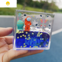 喻娄创意太空人宇航员模型摆件3d液体流沙漏油漏儿童礼物挂件笔筒玩具 [桔色]太空人