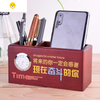 喻娄创意时尚多功能实木笔筒办公室桌面复古笔桶中国风收纳盒定制 花梨木A