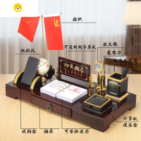 喻娄老板办公室桌面上装饰品摆件招财高档时尚创意文台笔筒送领导礼品 8011升级金色60*30cm