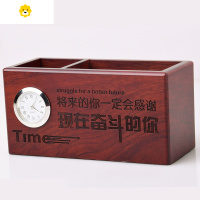 喻娄创意时尚多功能实木笔筒办公室桌面复古笔桶中国风收纳盒定制 花梨木