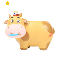 喻娄欧式复古创意笔筒小摆件北欧时尚饰品客厅办公桌面小清新可爱礼物 姜黄色 奶牛笔筒