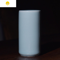 喻娄龙泉青瓷多功能学生初学者文具文房复古陶瓷小号圆形毛笔笔筒摆件 弟粉古风笔筒