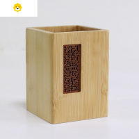 喻娄中式复古木质竹制中国风日历毛笔创意书桌摆件收纳盒 A款-002 楠竹+利笔筒