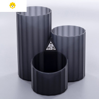 喻娄is风创意办公桌面个性多边形笔筒软装饰品摆件房间床头柜小摆设 北欧黑 买1送1/两个装