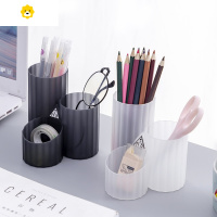 喻娄is风创意办公桌面个性多边形笔筒软装饰品摆件房间床头柜小摆设 黑色+透明 买1送1/两个装