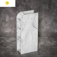 喻娄创意可爱 透明亚克力斜插式 多功能 桌面文具收纳盒 化妆收纳 花色 大理石笔筒