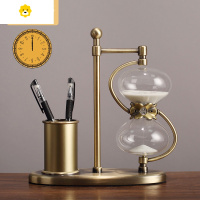 喻娄金属笔筒沙漏计时器北欧办公室书桌面摆件创意高档生日礼物送礼盒 60分钟-白沙 送礼盒