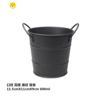 喻娄欧式风简约铁艺双耳化妆刷桶筷子刀叉收纳桶笔筒家用收纳小桶子 黑色双耳桶