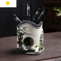 喻娄复古中国风笔筒学生桌面徽派摆件时尚创意个性办公室女生礼物可爱 竹林园笔筒 10.2*9.8*10.4CM