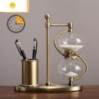 喻娄金属笔筒沙漏计时器北欧办公室书桌面摆件创意高档生日礼物送礼盒 15分钟-白沙 送礼盒