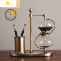 喻娄金属笔筒沙漏计时器北欧办公室书桌面摆件创意高档生日礼物送礼盒 15分钟-黑沙 送礼盒